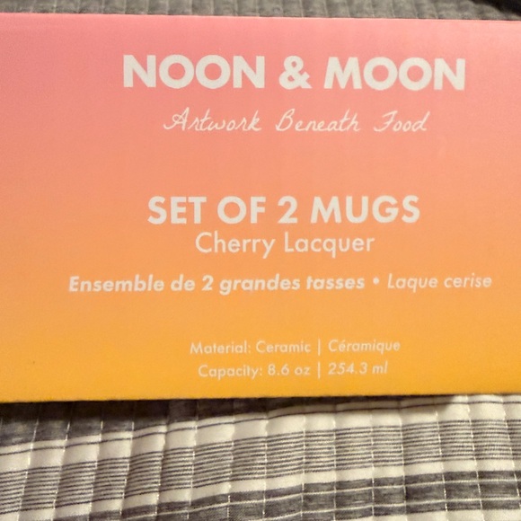 Noon and Moon are Striped Ceramic Mug Set - cherry lacquer - Picture 6 of 6